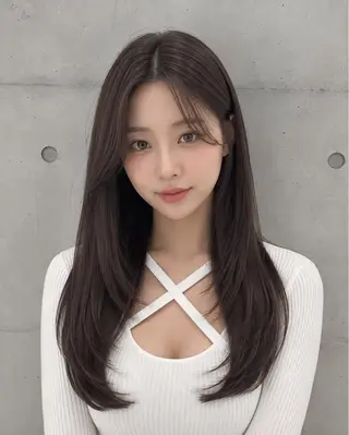 セミロング カラー ヘアアレンジ 🌫️大人韓国ヘア 🌫️naoyaのヘアスタイル