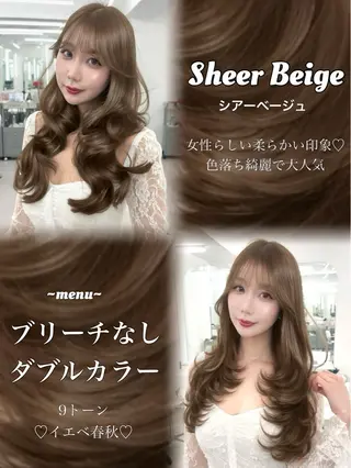 ロング カラー 盛れる顔周り✨韓国式 レイヤーkanatoのヘアスタイル