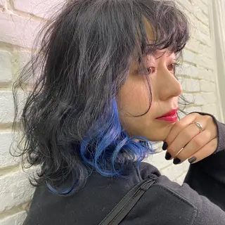 ミディアム メンズ縮毛矯正 ニュアンスパーマのヘアスタイル