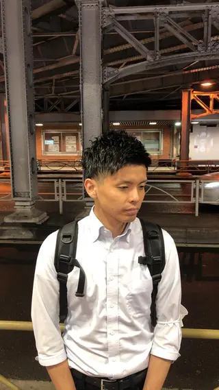 ミディアム パーマ メンズ 中原 滉太のヘアスタイル