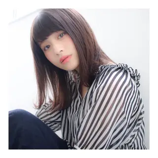 ミディアム カラー ヘアアレンジ レイヤーボブ/ボブ 仲川和人のヘアスタイル
