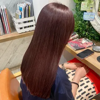 セミロング カラー 横浜パーマ🌐ボブ✨ 暖色カラーもえかのヘアスタイル