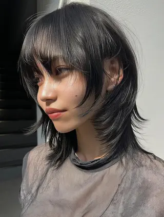 ミディアム 縮毛矯正×レイヤー Hiroto/表参道のヘアスタイル