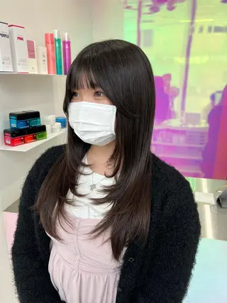 セミロング カラー パーマ ヘアアレンジ メンズ キッズ ネイル マツエク・マツパ アイブロウ KANAMI 🌏のヘアスタイル