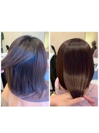 ミディアム カラー 加茂 しのぶのヘアスタイル