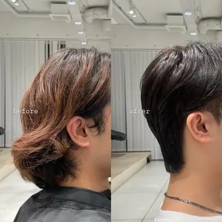 ショート カラー メンズ ブリ—チ🎨パ—マ 🌿表参道ちえ🌿のヘアスタイル