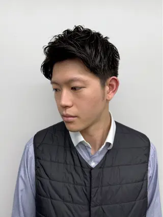ショート パーマ メンズ 【毛流れヘア】 人気No.1/ユウキのヘアスタイル