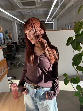 セミロング カラー 八谷 将平のヘアスタイル