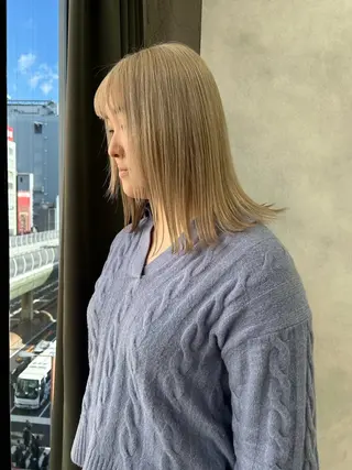 ミディアム カラー Acchon/心斎橋 💚ダブルカラーのヘアスタイル