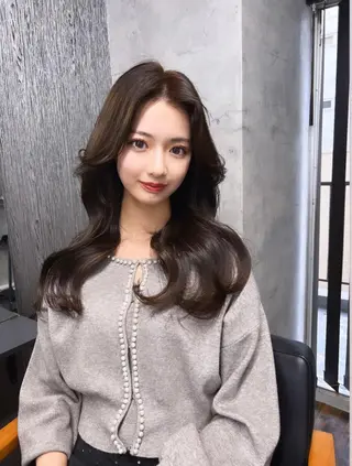 セミロング カラー パーマ ヘアアレンジ メンズ キッズ ネイル マツエク・マツパ アイブロウ レイヤー/顔周り 韓国ヘア森田和貴のヘアスタイル