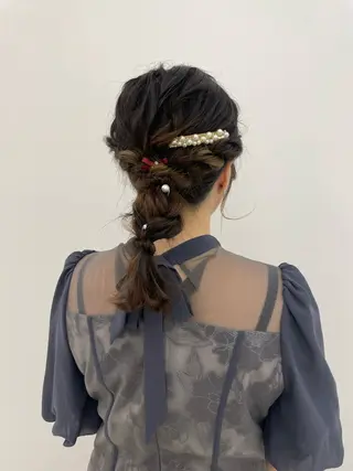 セミロング ヘアアレンジ CARELLY Rukaのマツエク・マツパデザイン