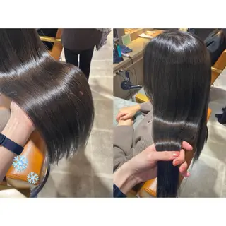 カラー 🩵盛れる顔周り/ 艶カラーemi🩵のヘアスタイル