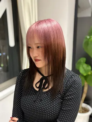 セミロング カラー ゆな🎀ハイトーン /レイヤーのヘアスタイル