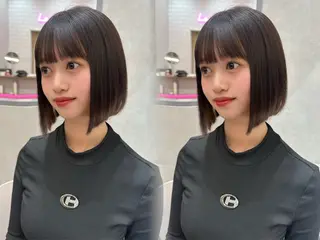 ミディアム karin ボブハイトーンのヘアスタイル