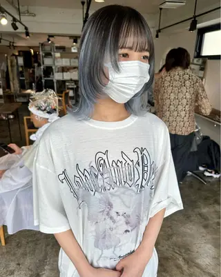 ミディアム カラー ✨艶ブリーチカラー ✨四ノ宮裕己のヘアスタイル