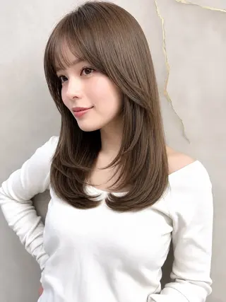 セミロング 🦋韓国風レイヤー/ 艶髪矯正🦋凛太郎のヘアスタイル