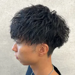 ショート カラー パーマ ヘアアレンジ メンズ 仕上がり満足度No. 1🔥BLUCK🔥のヘアスタイル