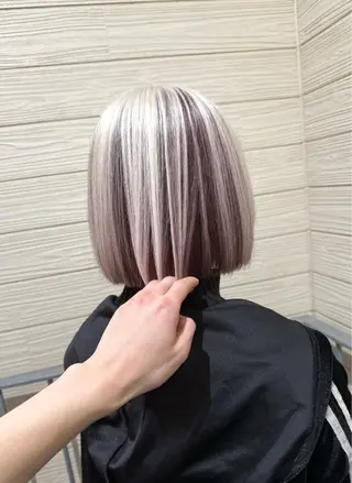 ミディアム カラー ハイトーン・ブリーチ ムラ修正　八須　錬のヘアスタイル