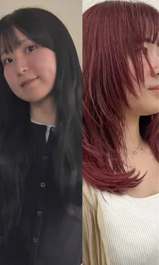 ミディアム 加藤 瑠彩のヘアスタイル