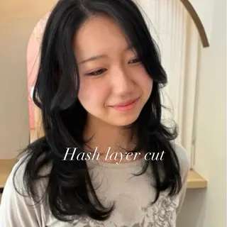 セミロング カラー 透明感/レイヤー/ 縮毛矯正/ほのか🍪のヘアスタイル