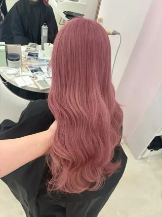 ロング カラー ayano/ピンク/ ラベンダーのヘアスタイル
