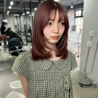 ミディアム 心斎橋 韓国レイヤ ー指名No.1renのヘアスタイル