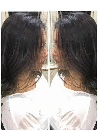 ミディアム 鷺谷 玲奈のヘアスタイル