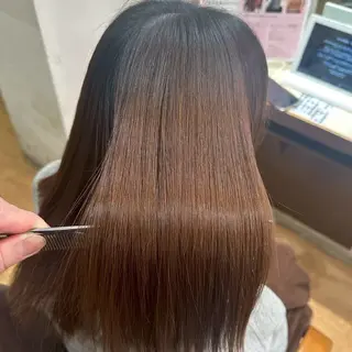 カラー セミロング 縮毛矯正/ワンカラー モデル募集🫧田村のヘアスタイル
