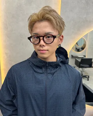 ショート カラー メンズ ケアブリーチ🌺韓国 レイヤー🪽‪とわのヘアスタイル