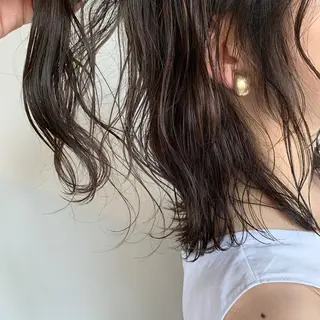 ミディアム カラー メンズカットパーマ/ ブリーチ高柳将太のヘアスタイル