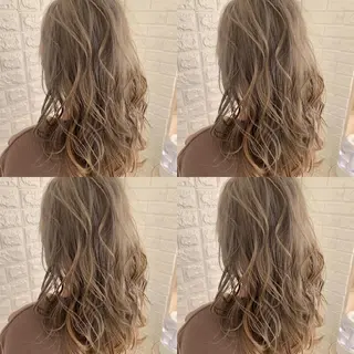 セミロング カラー ハイトーン/ブリーチ 山崎 悠次のヘアスタイル
