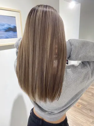 ロング カラー ハイライト⭐️上野 高広のヘアスタイル