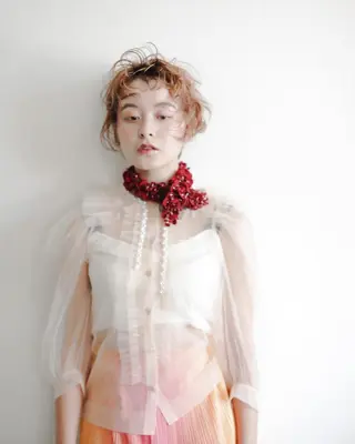 ミディアム ヘアアレンジ 角戸 りおのヘアスタイル