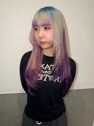 ロング REINA/デザイン /ハイトーン/原宿のヘアスタイル