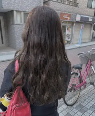 ロング カラー 暖色カラー🍊 ボブ🌿顔周りcutのヘアスタイル