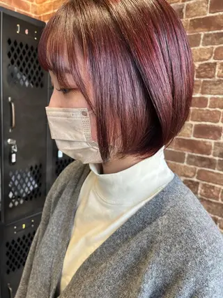 ミディアム カラー パーマ ヘアアレンジ メンズ キッズ ネイル マツエク・マツパ アイブロウ 久木原 ゆりのヘアスタイル