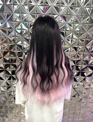 ロング カラー ラブスタシー エクステ/カラーのヘアスタイル