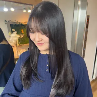 ロング カラー ブリーチなし艶カラー 🤍mikuのヘアスタイル