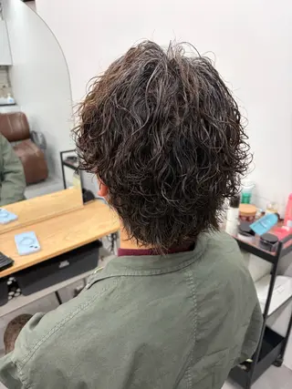 ミディアム パーマ メンズパーマ外屋敷 航のヘアスタイル