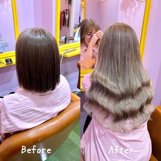 ロング シール+ちび編み込み エクステ/梅田のヘアスタイル