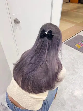 カラー ラベンダー/ピンク 💜🌷原宿のヘアスタイル