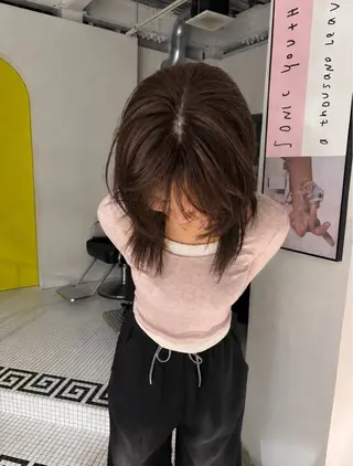 セミロング カラー 田中 隼斗のヘアスタイル