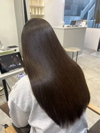 ロング パーマ 🍒モテ暖色カラー × うる艶✧ ゆなのヘアスタイル