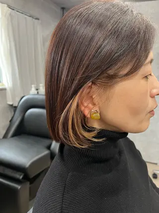 ミディアム ヤマモト ヒロミのヘアスタイル