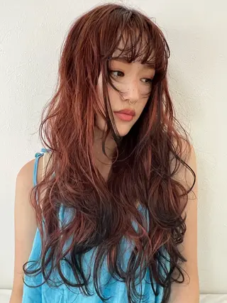 ロング カラー ROZAgerme 落海一花🦋のヘアスタイル