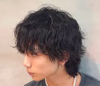 セミロング パーマ ヘアアレンジ メンズ fifth 石川 凪のヘアスタイル