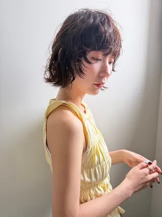 ミディアム パーマ パーマ/透明感カラー 元町🌱takutoのヘアスタイル