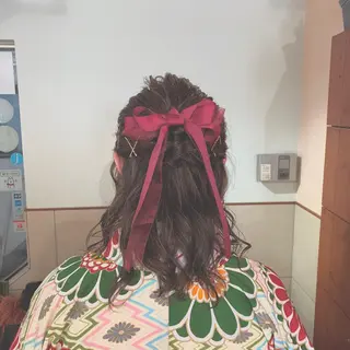 ミディアム カラー パーマ ヘアアレンジ 加藤 綾華のヘアスタイル