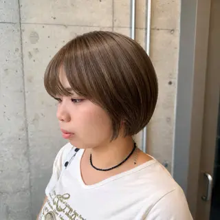 ミディアム カラー ヘアアレンジ 🍀透明感カラー×垢 抜けボブ リクト💥のヘアスタイル