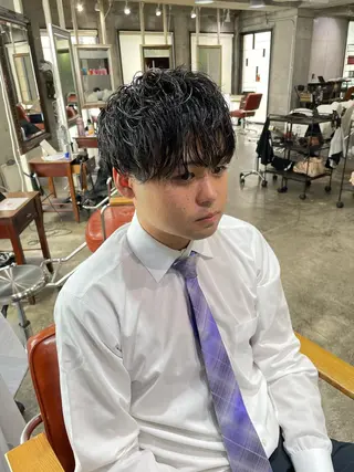 🔥コテ巻き風 ボブパーマ🔥のヘアスタイル